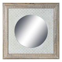 Wall mirror DKD Home Decor White Wood (74 x 4 x 74 cm)