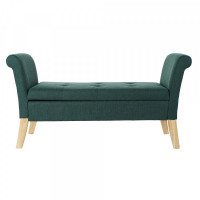 Bench DKD Home Decor Green Polyester Wood (130 x 44 x 69 cm)
