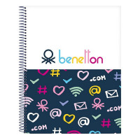 Notepad Benetton Dot Com Multicolour A4 Navy Blue