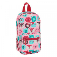 Backpack Pencil Case Safta animals Pink (33 Pieces)