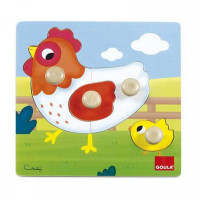 Child's Puzzle Goula Hen Diset Chicken Wood (4 pcs)