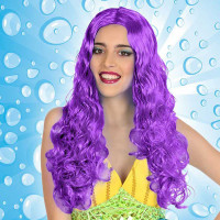 Curly Hair Wig Purple 111237