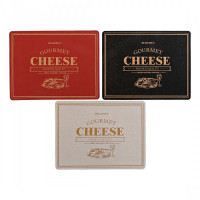 Place mat DKD Home Decor Cheese White Black Red Cork (3 pcs) (40 x 30 x 0.5 cm)
