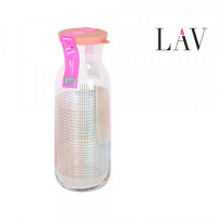 Glass Bottle LAV Fonte Deco With lid 1,2 L (1,2 L)
