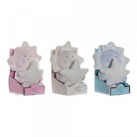 Fluffy toy DKD Home Decor Blue Beige Pink Polyester (10 x 10 x 18 cm) (3 pcs)