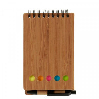 Spiral Notebook with Pen Bookmark Brown