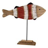 Decorative Figure DKD Home Decor Wood Metal Fish (59 x 12 x 57 cm)