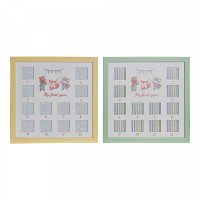 Photo frame DKD Home Decor My First Year Multiple MDF Wood animals (2 pcs) (32 x 1.5 x 32 cm)