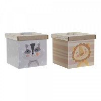 Decorative box DKD Home Decor animals MDF Wood (2 pcs) (11.5 x 11.5 x 11 cm)