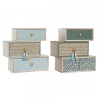 Jewelry box DKD Home Decor polypropylene MDF Wood (2 pcs) (27 x 12 x 27 cm)