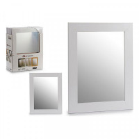 Wall mirror White Wood (39 x 2 x 49 cm)