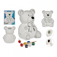 Paint Your Own Money Box Bear White Ceramic