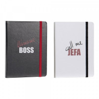 Notebook DKD Home Decor White Black Red (2 pcs) (10.5 x 1.5 x 14.5 cm)