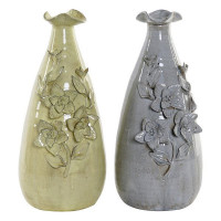 Vase DKD Home Decor Gerbera Terracotta Traditional (2 pcs) (21 x 19 x 40 cm) (2 pcs)