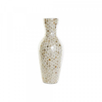 Vase DKD Home Decor Brown Cream Bamboo Mother of pearl Arab (20 x 20 x 53 cm)