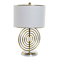 Desk Lamp DKD Home Decor Metal Cloth Marble (38 x 38 x 62 cm)