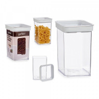 Jar Hermetic Transparent Silicone ABS 1L (10,5 x 16,5 x 10,5 cm)