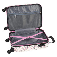Cabin suitcase Smiley World Garden White Pink 20''
