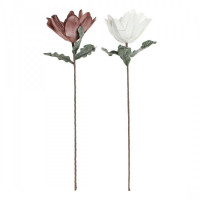 Decorative Flowers DKD Home Decor White Pink EVA (Ethylvynilacetate) (2 pcs)