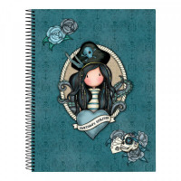 Notebook Gorjuss Sea Nixie Black Turquoise A4