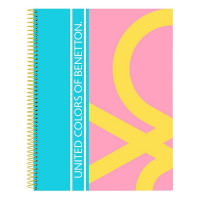 Notepad Benetton Color Block Yellow Pink Turquoise A4