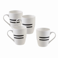 Set of Mugs Benetton Bone China Porcelain 360 ml (4 uds)