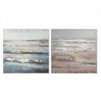 Painting DKD Home Decor Canvas Abstract (2 pcs) (100 x 3.8 x 100 cm)
