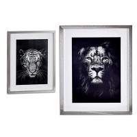 Painting Lion - Tiger Glass Crystal MDF (3 x 53 x 43 cm) (43 x 3 x 53 cm)