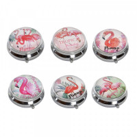 Pillbox with Compartments DKD Home Decor Flamenco Tropical (6 pcs)