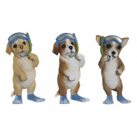 Decorative Figure DKD Home Decor Resin Dog (3 pcs) (11.5 x 11.5 x 23 cm)