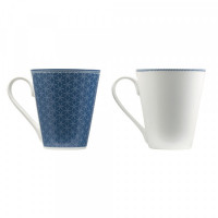 Set of Mugs Infinity Chefs Essence Blue White Porcelain (4 uds)