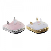 Foot warmer DKD Home Decor White Pink (2 pcs)