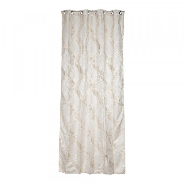Curtain DKD Home Decor Ringed Beige Polyester (140 x 140 x 270 cm)