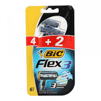 Manual shaving razor Bic Flex3 (6 uds)