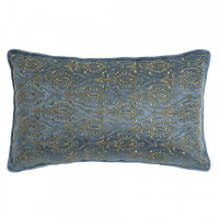 Cushion DKD Home Decor Blue Polyester Velvet Golden (50 x 10 x 30 cm)