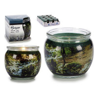 Scented Candle Forest Green Glass Wax Crystal