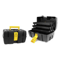 Toolbox with Compartments Bricotech Venezia Black Yellow (37 X 23 x 21 cm)