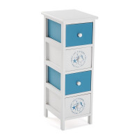Chest of drawers Nautical 4 drawers Paolownia wood (30 x 72 x 25 cm)