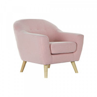 Armchair DKD Home Decor Polyester Rubber wood Light Pink (81 x 80 x 80 cm)