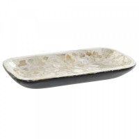 Valet Tray DKD Home Decor Brown Cream Bamboo Mother of pearl Arab (20.5 x 10 x 2.5 cm)