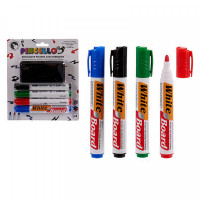 Set of Felt Tip Pens Whiteboard Eraser Plastic (4 Pieces)
