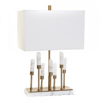 Desk Lamp DKD Home Decor Metal Marble Golden (41 x 25 x 63 cm)