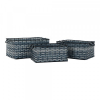 Basket set DKD Home Decor Blue PVC (3 pcs)