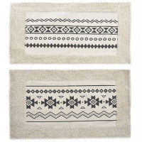 Carpet DKD Home Decor White Black Cotton Ethnic (2 pcs) (70 x 40 x 1 cm)