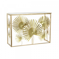Side table DKD Home Decor Metal Golden Mirror Sheets (108 x 37 x 79.5 cm)
